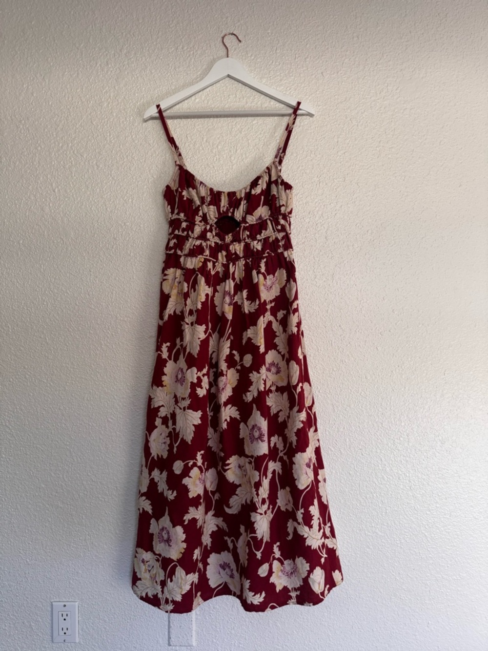 Posse Burgundy Floral Midi Dress
